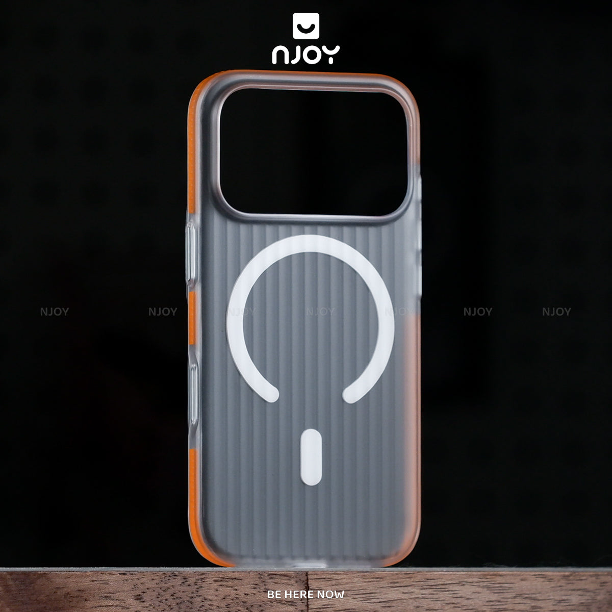 Ốp Nhám Sọc Nổi 3D Njoy Tích Hợp Sạc Nam Châm Từ Tính Cho iPhone 17 Pro Max 16 15 14 13 12