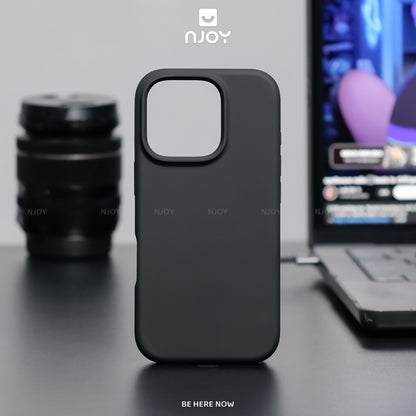 Ốp Silicon Chống Bẩn Hỗ Trợ Sạc Không Dây Chất Liệu Lót Nhung Bảo Vệ Camera Cho iPhone 13 14 15 16 Pro Max Njoyshop