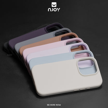 Ốp Silicon Chống Bẩn Hỗ Trợ Sạc Không Dây Chất Liệu Lót Nhung Bảo Vệ Camera Cho iPhone 13 14 15 16 Pro Max Njoyshop