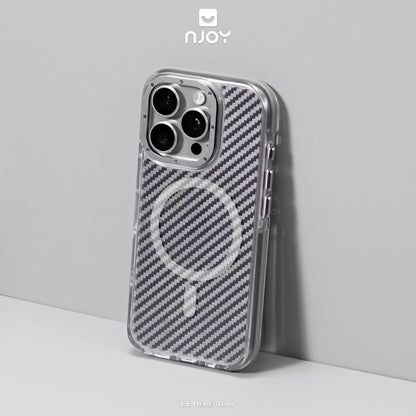 Ốp Magsafe Carbon Lưng Nhám Viền Chống Trượt Cho iPhone 17 Pro Max 16 15