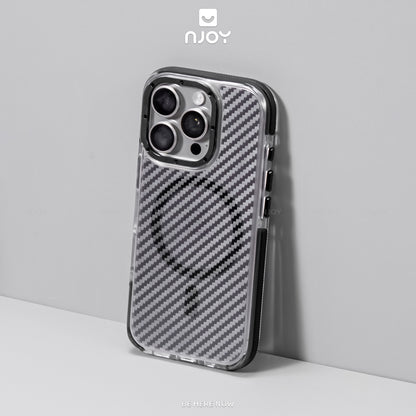 Ốp Magsafe Carbon Lưng Nhám Viền Chống Trượt Cho iPhone 17 Pro Max 16 15