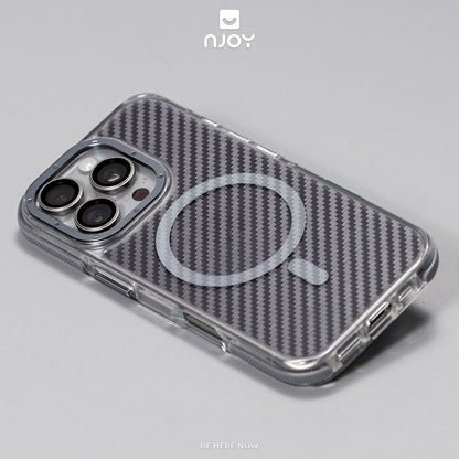 Ốp Magsafe Carbon Lưng Nhám Viền Chống Trượt Cho iPhone 17 Pro Max 16 15