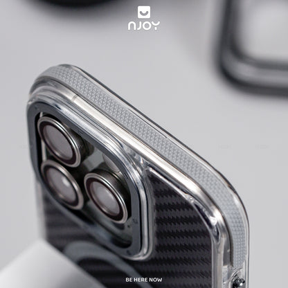 Ốp Magsafe Carbon Lưng Nhám Viền Chống Trượt Cho iPhone 17 Pro Max 16 15