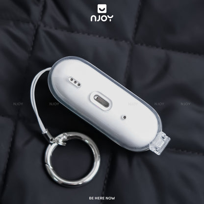 Ốp Trong Suốt Nút Mở Thông Minh Kèm Móc Khóa Tiện Lợi Cho Tai Nghe Airpods 4 3 Airpods Pro 3 2 Njoyshop