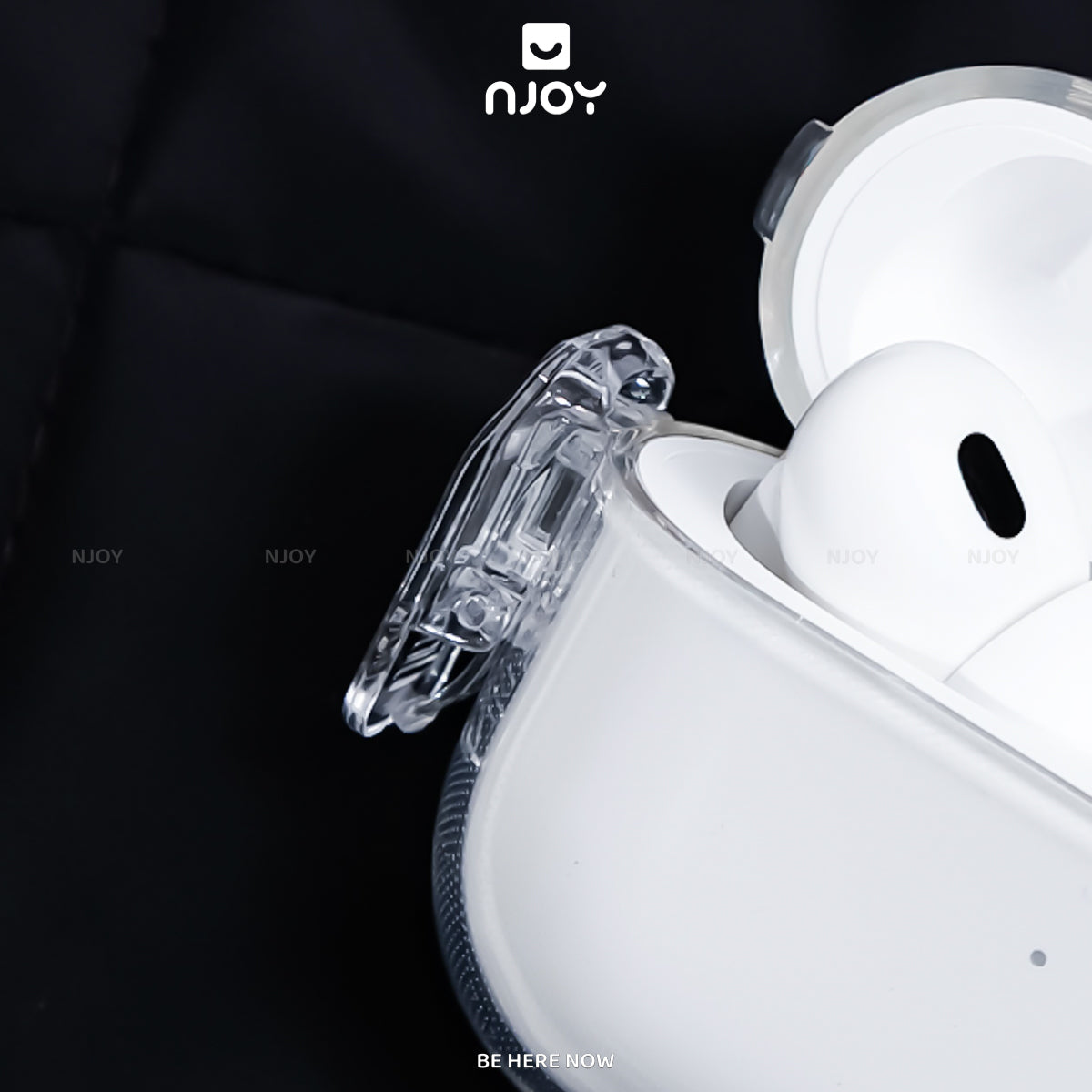 Ốp Trong Suốt Nút Mở Thông Minh Kèm Móc Khóa Tiện Lợi Cho Tai Nghe Airpods 4 3 Airpods Pro 3 2 Njoyshop