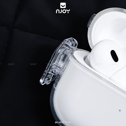 Ốp Trong Suốt Nút Mở Thông Minh Kèm Móc Khóa Tiện Lợi Cho Tai Nghe Airpods 4 3 Airpods Pro 3 2 Njoyshop