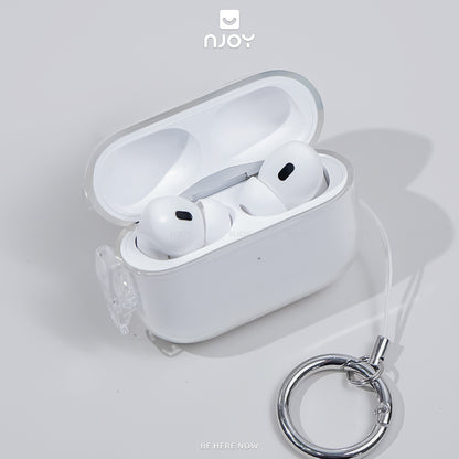 Ốp Trong Suốt Nút Mở Thông Minh Kèm Móc Khóa Tiện Lợi Cho Tai Nghe Airpods 4 3 Airpods Pro 3 2 Njoyshop