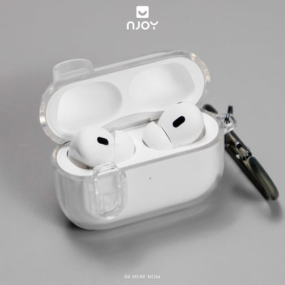 Ốp Trong Suốt Nút Bấm Mở Khoá An Toàn Chống Sốc Cho Airpods Pro 2 3 4