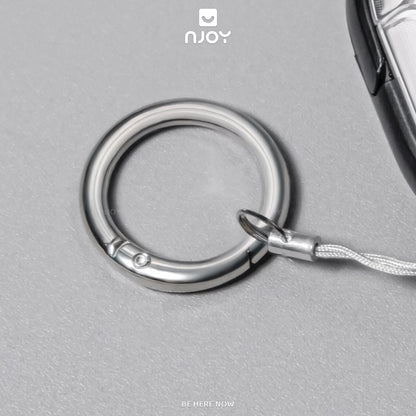 Ốp Trong Suốt Khóa Cài Viền Màu Hỗ Trợ Sạc Không Dây Kèm Móc Khóa Cho AirPods Pro 2 3