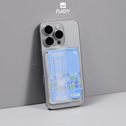 Ví Đựng Thẻ Trong Suốt Hít Magsafe Chất Liệu PC Cho Điện Thoại iPhone 17 Pro Max 16 15 14 13 12