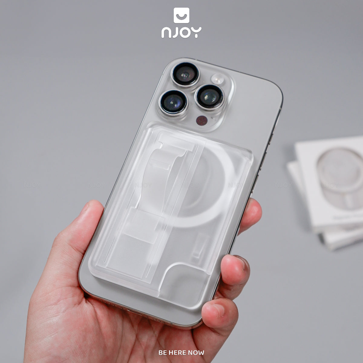 Ví Đựng Thẻ Trong Suốt Hít Magsafe Chất Liệu PC Cho Điện Thoại iPhone 17 Pro Max 16 15 14 13 12