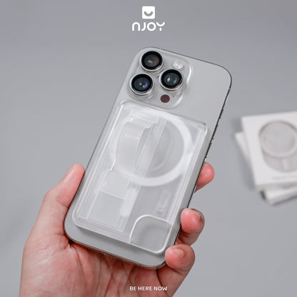 Ví Đựng Thẻ Trong Suốt Hít Magsafe Chất Liệu PC Cho Điện Thoại iPhone 17 Pro Max 16 15 14 13 12