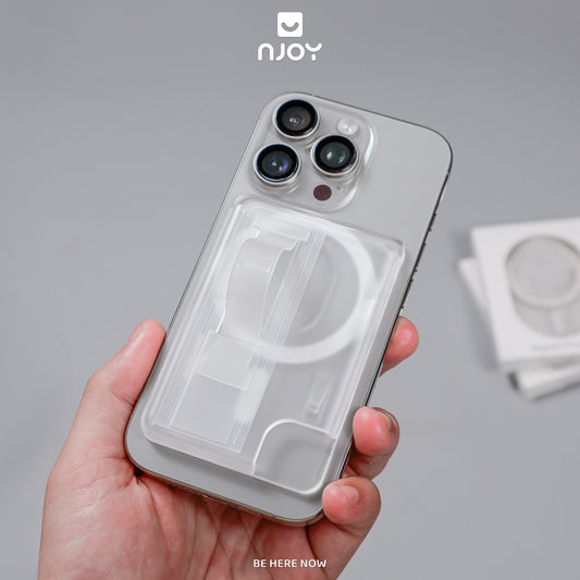 Ví Đựng Thẻ Trong Suốt Hít Magsafe Chất Liệu PC Cho Điện Thoại iPhone 17 Pro Max 16 15 14 13 12