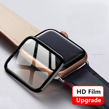Kính Cường Lực Viền Dẻo Ôm Sát Full Màn Cho Apple Watch 38mm 40mm 42mm 44mm 41mm 45mm