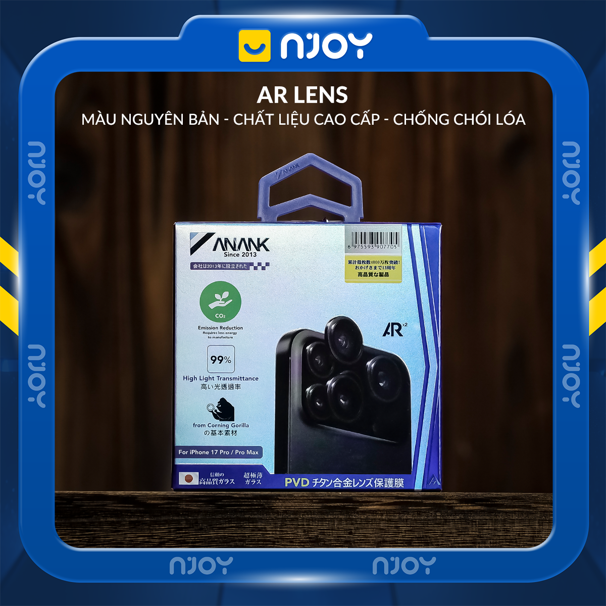 Cường Lực Camera Anank AR Chống Trầy Xước Cho iPhone 16 Plus 15 Plus 16 17 Pro Max 15 14 13