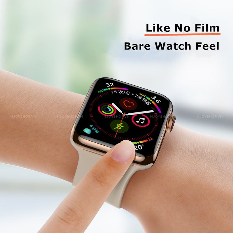 Kính Cường Lực Viền Dẻo Ôm Sát Full Màn Cho Apple Watch 38mm 40mm 42mm 44mm 41mm 45mm