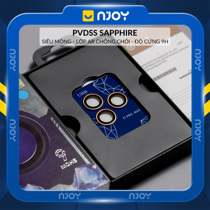 Cường Lực Camera URR Sapphire PVDSS 2 Tầng Cho iPhone 17 Pro Max 16 Pro Max 15 Pro Max 14 Pro Max 13 12