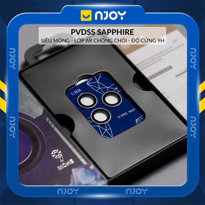 Cường Lực Camera URR Sapphire PVDSS 2 Tầng Cho iPhone 17 Pro Max 16 Pro Max 15 Pro Max 14 Pro Max 13 12