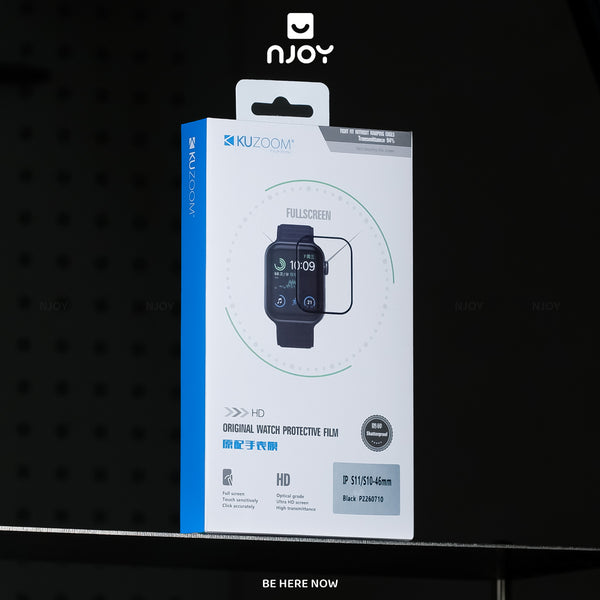 Miếng Dán Cường Lực Kuzoom 3D Viền Dẻo Chống Trầy Xước Cho Apple Watch 41mm 40mm 44mm 45mm 38mm 42mm