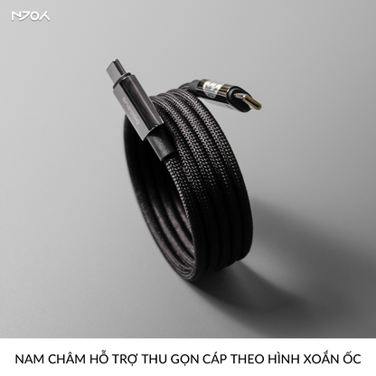 Cáp Sạc Nhanh Baseus Tungsten 100W Hỗ Trợ Nam Châm Chống Rối Cho iPhone 16 Pro Max 15 Laptop iPad