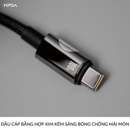Cáp Sạc Nhanh Baseus Tungsten 100W Hỗ Trợ Nam Châm Chống Rối Cho iPhone 16 Pro Max 15 Laptop iPad