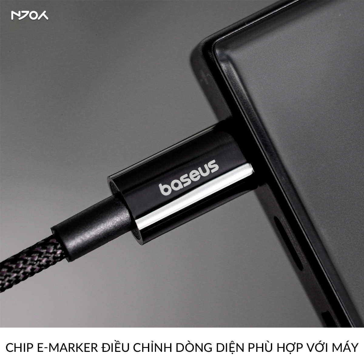 Cáp Sạc Nhanh Baseus Tungsten 100W Hỗ Trợ Nam Châm Chống Rối Cho iPhone 16 Pro Max 15 Laptop iPad