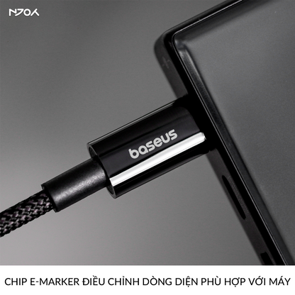 Cáp Sạc Nhanh Baseus Tungsten 100W Hỗ Trợ Nam Châm Chống Rối Cho iPhone 16 Pro Max 15 Laptop iPad