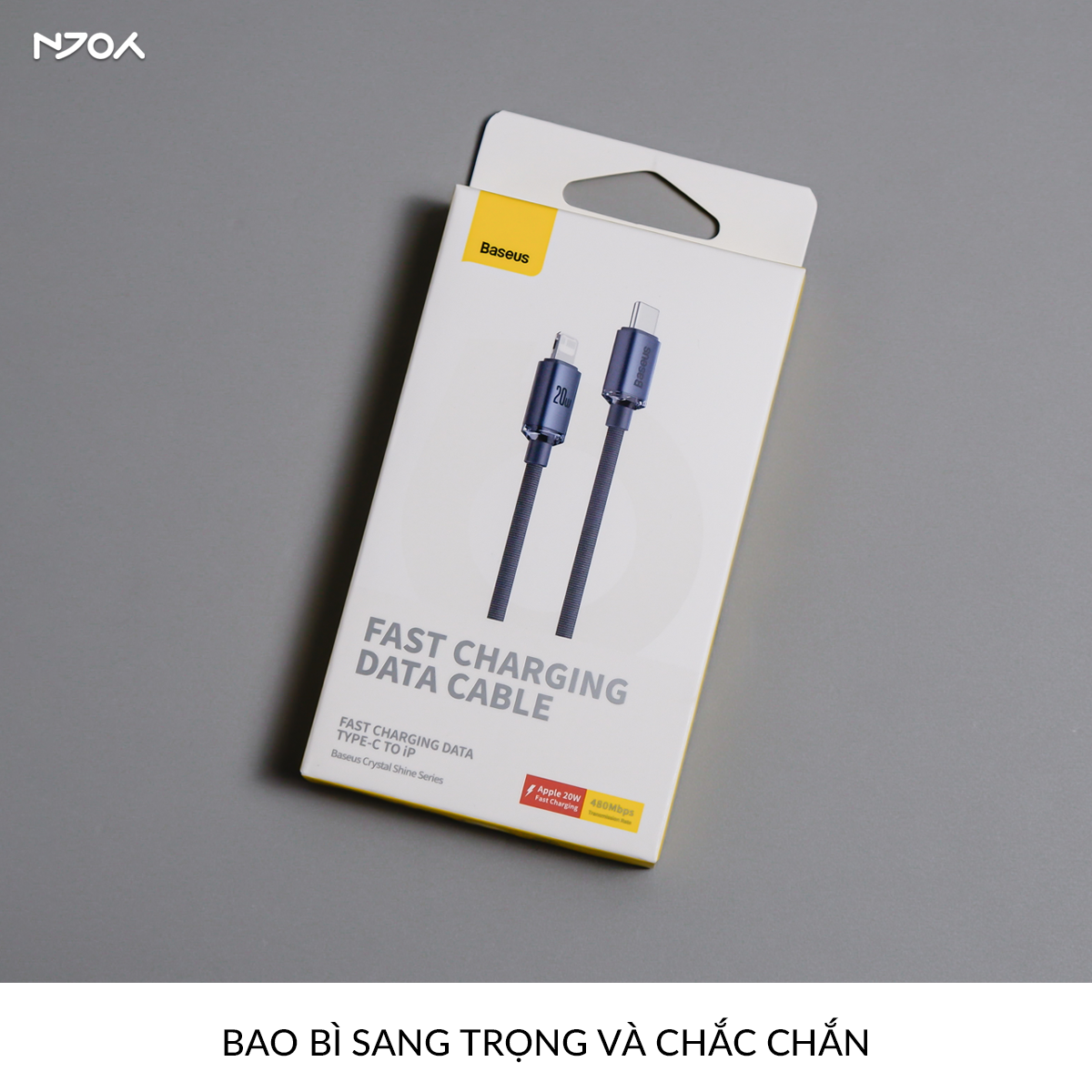 Cáp Sạc Nhanh Baseus 20W Trong Suốt Chân Cắm Type C Cho iPhone 14 Pro Max 13 12