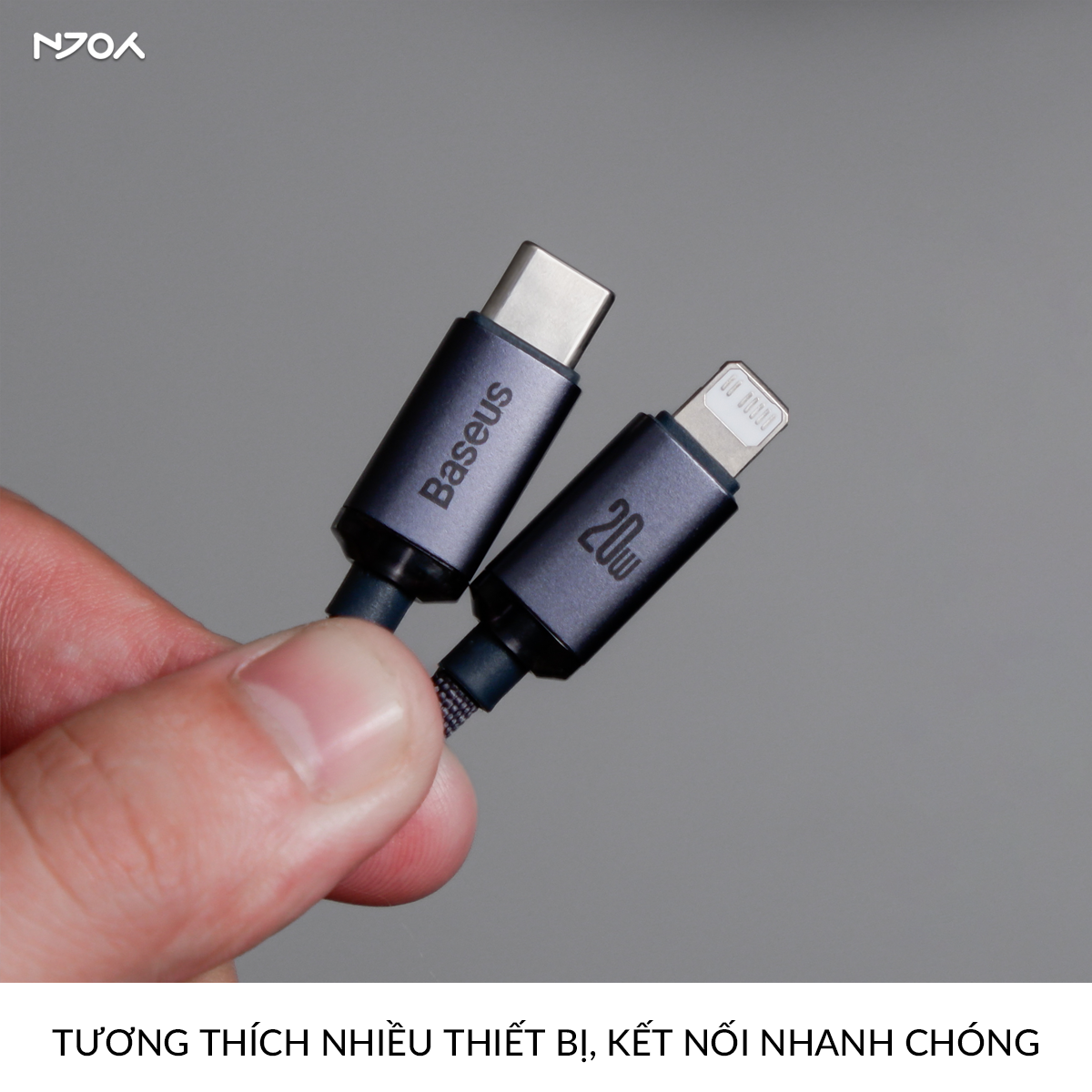 Cáp Sạc Nhanh Baseus 20W Trong Suốt Chân Cắm Type C Cho iPhone 14 Pro Max 13 12