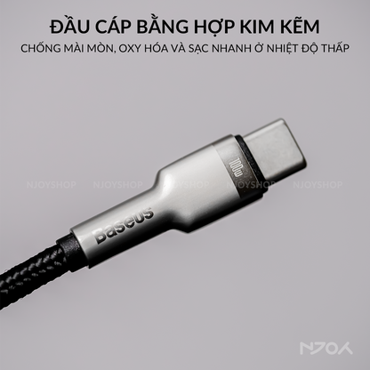 Cáp Sạc Nhanh Baseus 100W Chân Cắm Type C Độ Dài 1m 2m Cho Laptop Máy Tính Bảng