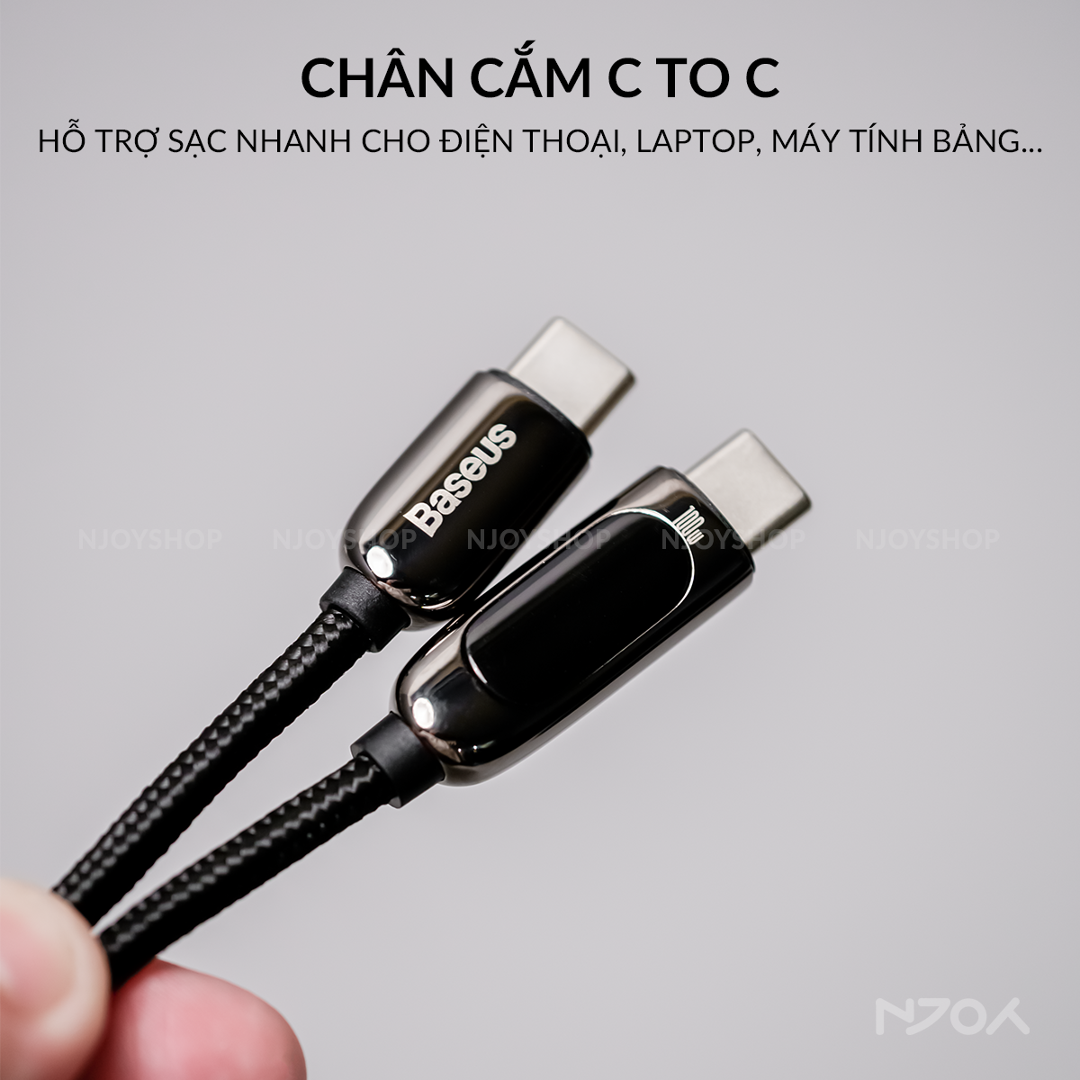 Cáp Sạc Nhanh Baseus 100W Đèn Led Báo Sạc Chống Đứt Gãy Cho iPhone iPad Laptop