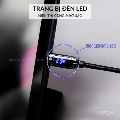 Cáp Sạc Nhanh Baseus 100W Đèn Led Báo Sạc Chống Đứt Gãy Cho iPhone iPad Laptop