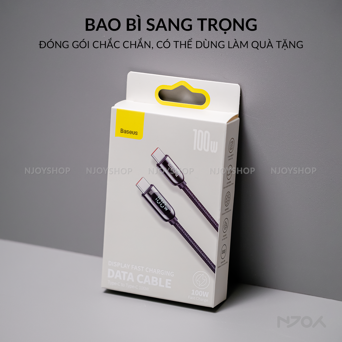 Cáp Sạc Nhanh Baseus 100W Đèn Led Báo Sạc Chống Đứt Gãy Cho iPhone iPad Laptop