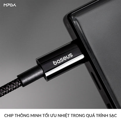 Cáp Sạc Nhanh Baseus PD 20W Trong Suốt Dây Dù Chống Đứt Cho iPhone 14 Pro Max 13 12 11