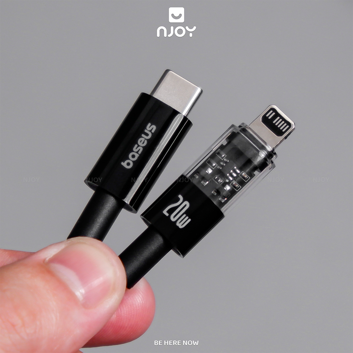 Cáp Sạc Nhanh Baseus PD 20W Trong Suốt Dây Dù Chống Đứt Cho iPhone 14 Pro Max 13 12 11