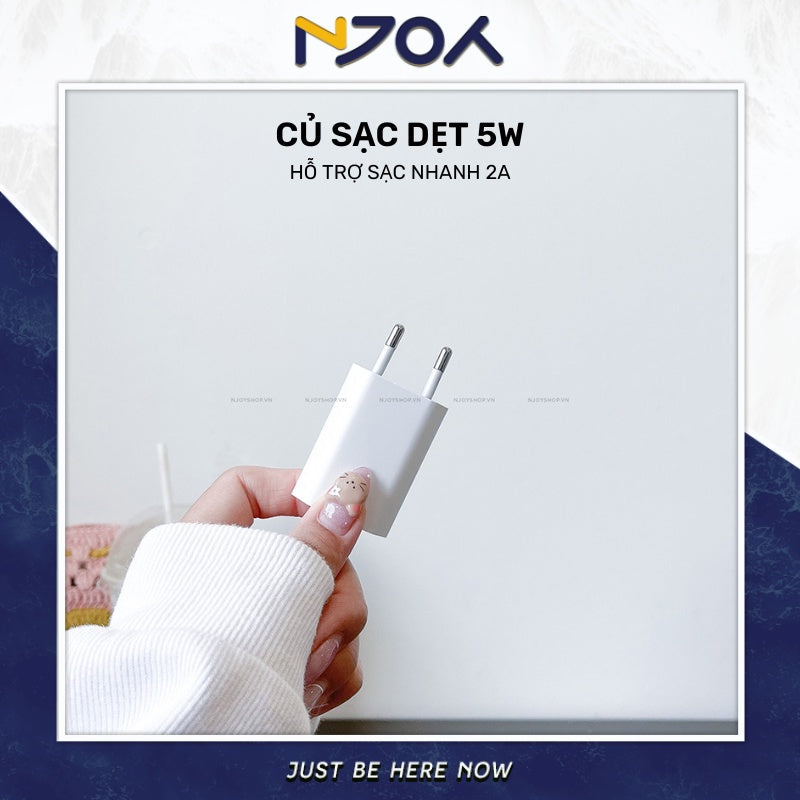 Bộ Dây Sạc Vuông Chân Cắm Usb Hỗ Trợ Sạc 2a/5w Njoyshop