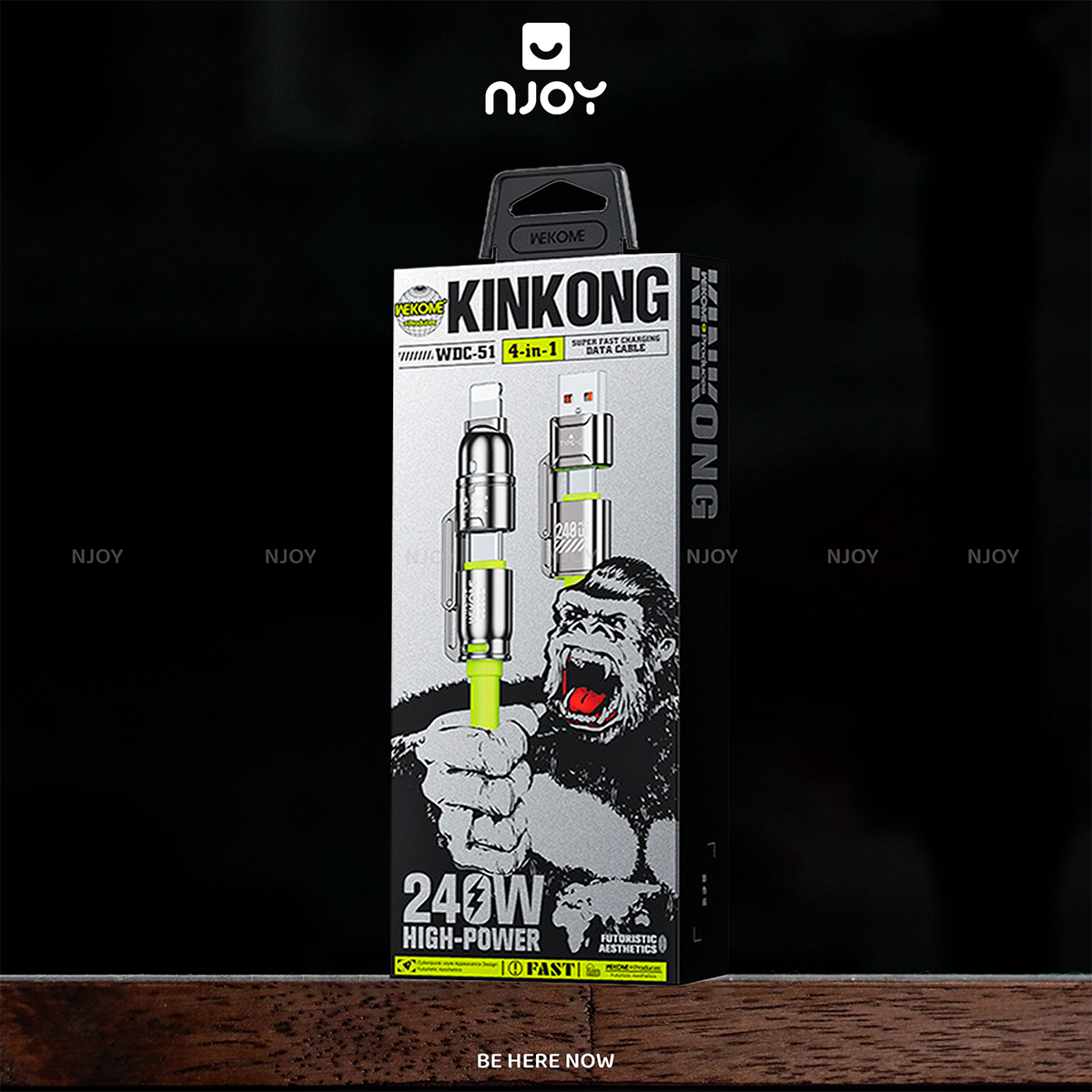 Dây Cáp Sạc Đa Năng 4 Trong 1 Wekome WDC-51 240W Độ Dài 1.2M Cho Điện Thoại iPhone iPad Macbook