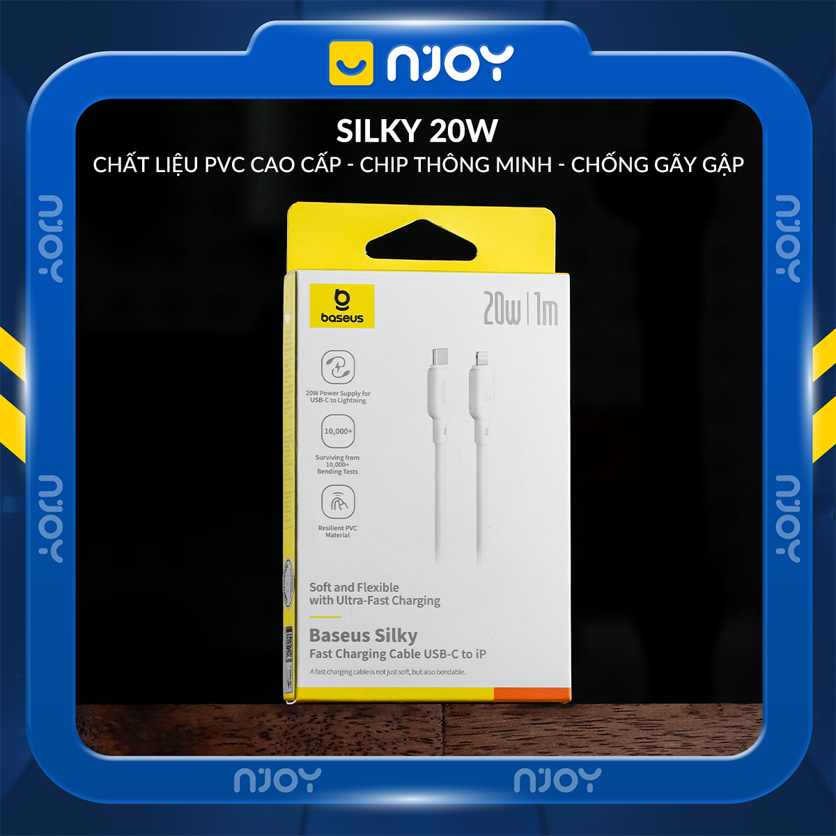 Cáp Sạc Nhanh Baseus PD 20W Type C to Lightning Chống Đứt Gãy Cho iPhone 14 Pro Max 13 12
