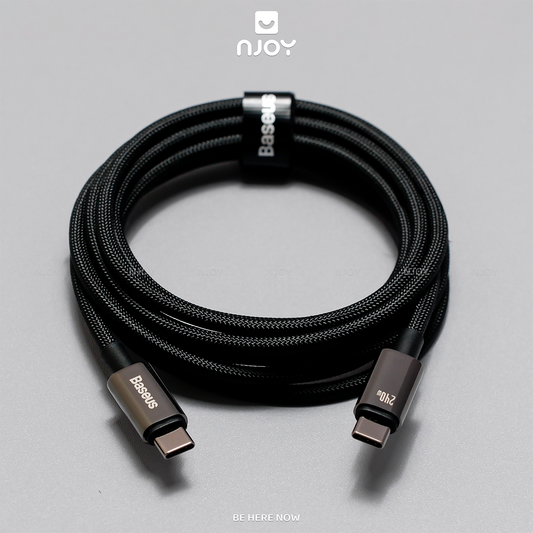 Dây Sạc Nhanh Baseus 240W Hỗ Trợ PD 3.1 Hợp Kim Đen Dây Dù Cho iPhone iPad Laptop