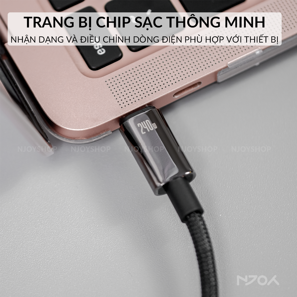 Dây Sạc Nhanh Baseus 240W Hỗ Trợ PD 3.1 Hợp Kim Đen Dây Dù Cho iPhone iPad Laptop