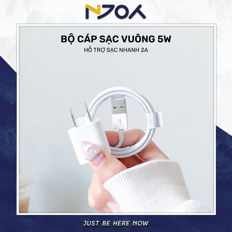 Bộ Dây Sạc Vuông Chân Cắm Usb Hỗ Trợ Sạc 2a/5w Njoyshop