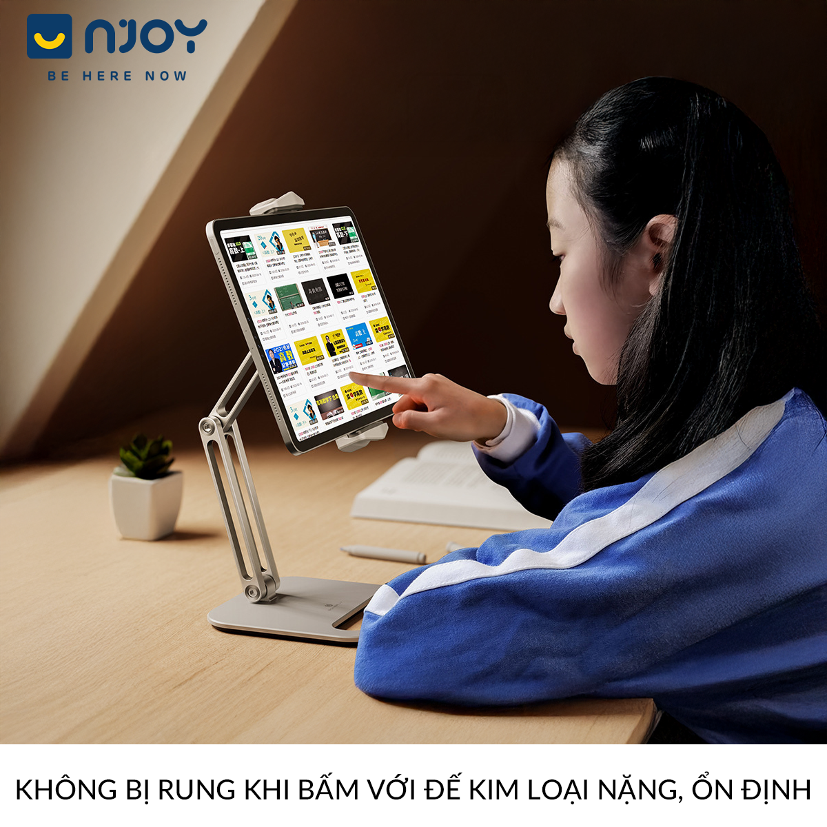 Giá Đỡ Điện Thoại Máy Tính Bảng Boneruy P47 Hợp Kim Nhôm Cao Cấp Chống Rung Lắc Xoay 360 Độ