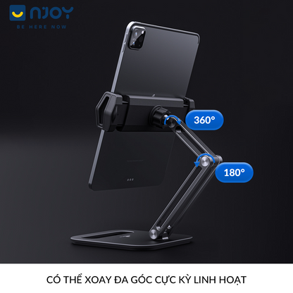 Giá Đỡ Điện Thoại Máy Tính Bảng Boneruy P47 Hợp Kim Nhôm Cao Cấp Chống Rung Lắc Xoay 360 Độ