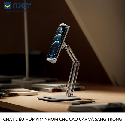 Giá Đỡ Điện Thoại Máy Tính Bảng Boneruy P47 Hợp Kim Nhôm Cao Cấp Chống Rung Lắc Xoay 360 Độ