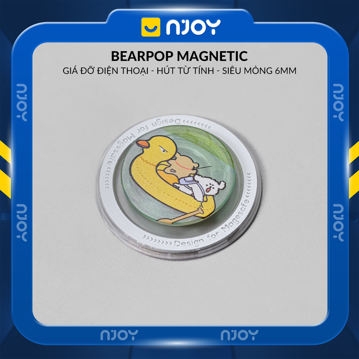 Giá Đỡ Điện Thoại Popsocket In Hình Gấu Dễ Thương Hít Từ Tính Cho Điện Thoại iPhone Samsung Njoyshop