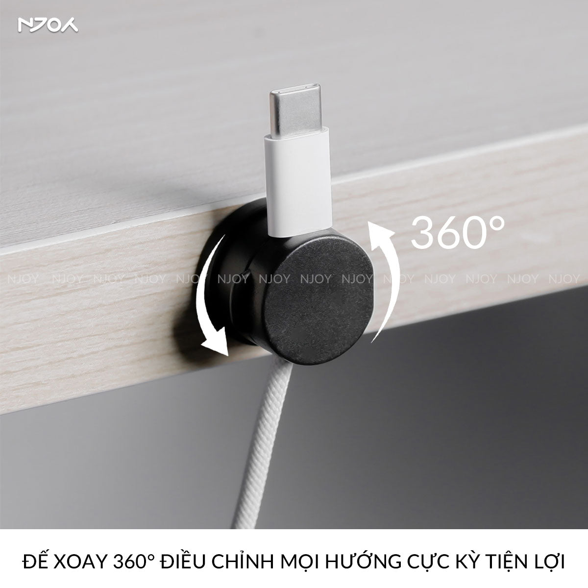 Kẹp Nam Châm Chống Rối Dây Cáp Sạc Tai Nghe Keo Dán Hai Mặt Tiện Lợi Cho Bàn Làm Việc