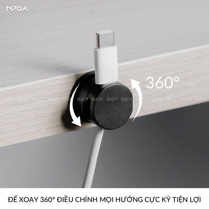 Kẹp Nam Châm Chống Rối Dây Cáp Sạc Tai Nghe Keo Dán Hai Mặt Tiện Lợi Cho Bàn Làm Việc