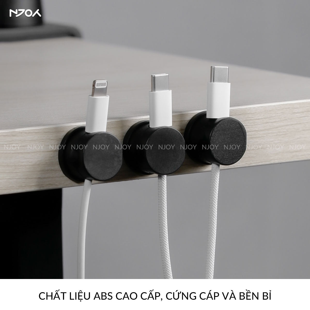 Kẹp Nam Châm Chống Rối Dây Cáp Sạc Tai Nghe Keo Dán Hai Mặt Tiện Lợi Cho Bàn Làm Việc