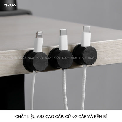 Kẹp Nam Châm Chống Rối Dây Cáp Sạc Tai Nghe Keo Dán Hai Mặt Tiện Lợi Cho Bàn Làm Việc