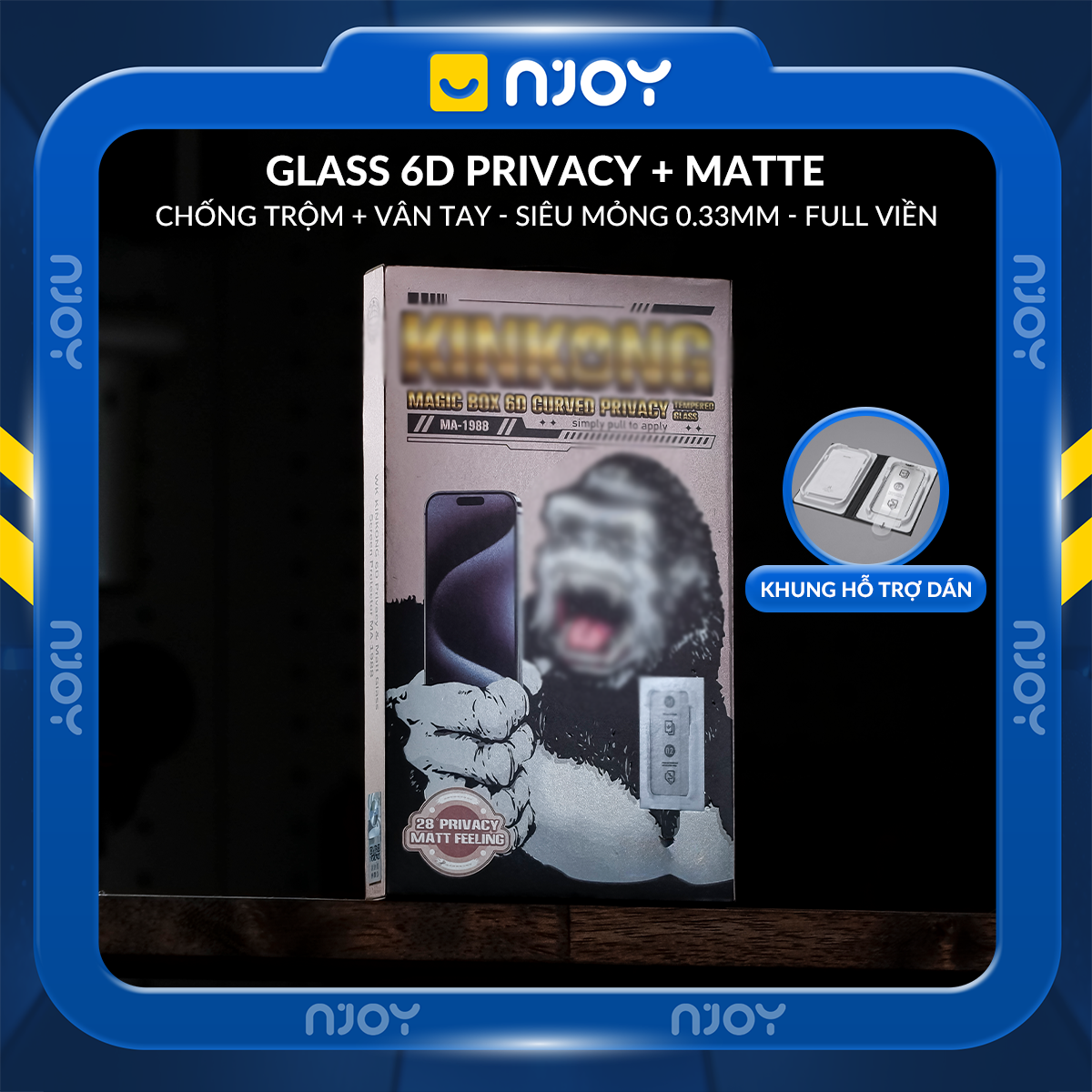 Kính Cường Lực Tự Dán Chống Trộm Chống Vân Tay Wekome 6D Cho Điện Thoại iPhone 17 Pro Max 16 15 14